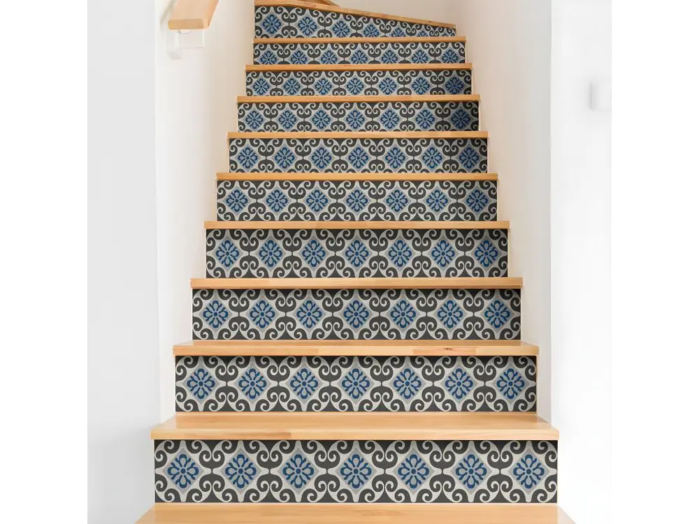 Stickers adhésifs escalier carrelages contremarche - FRANCESCA - 35x122.5cm