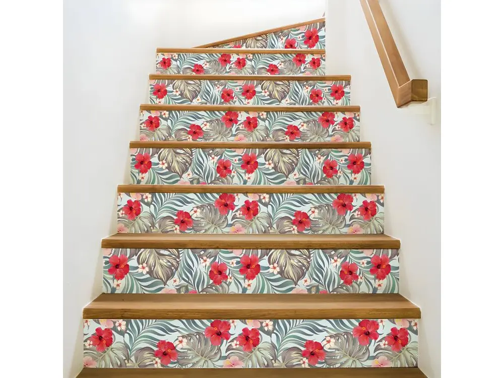 Stickers adhésifs escalier carrelages contremarche - TROPICAL GOLFITO - 37x129.5cm