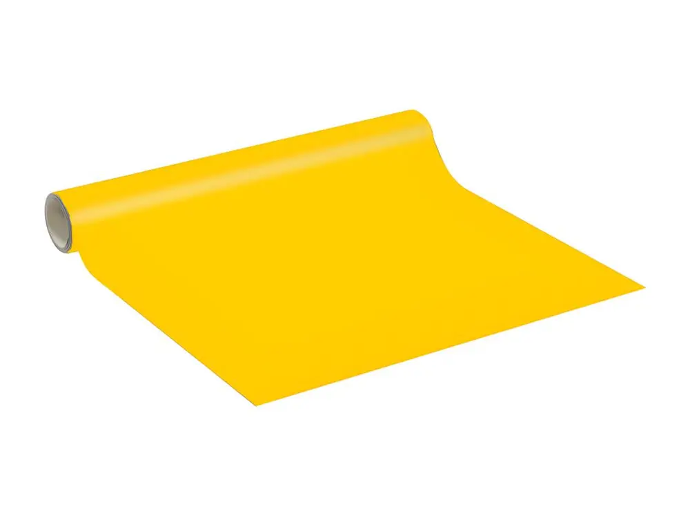 Rouleau adhésif décoratif Vinyle au Mètre - Sticker Lavable Imperméable Mur Cuisine Meubles - 60cmx50m - Jaune moutarde