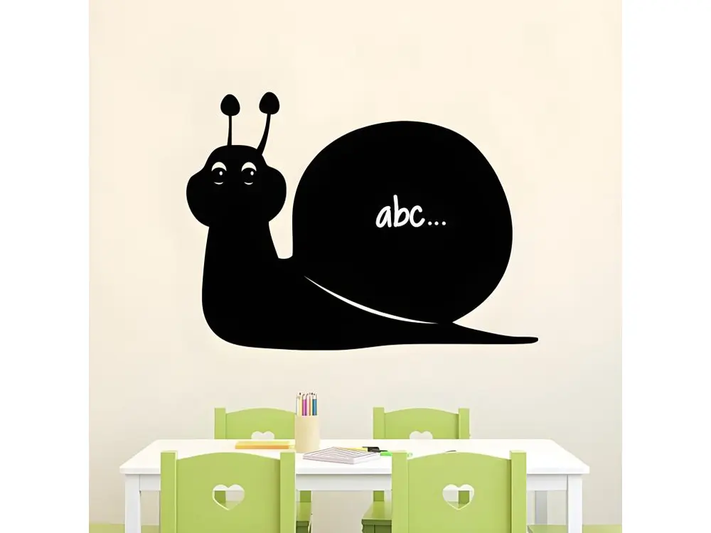 Sticker ardoise tableau noir - stickers muraux adhésif effaçable - SILHOUETTE ESCARGOT - 40x55cm