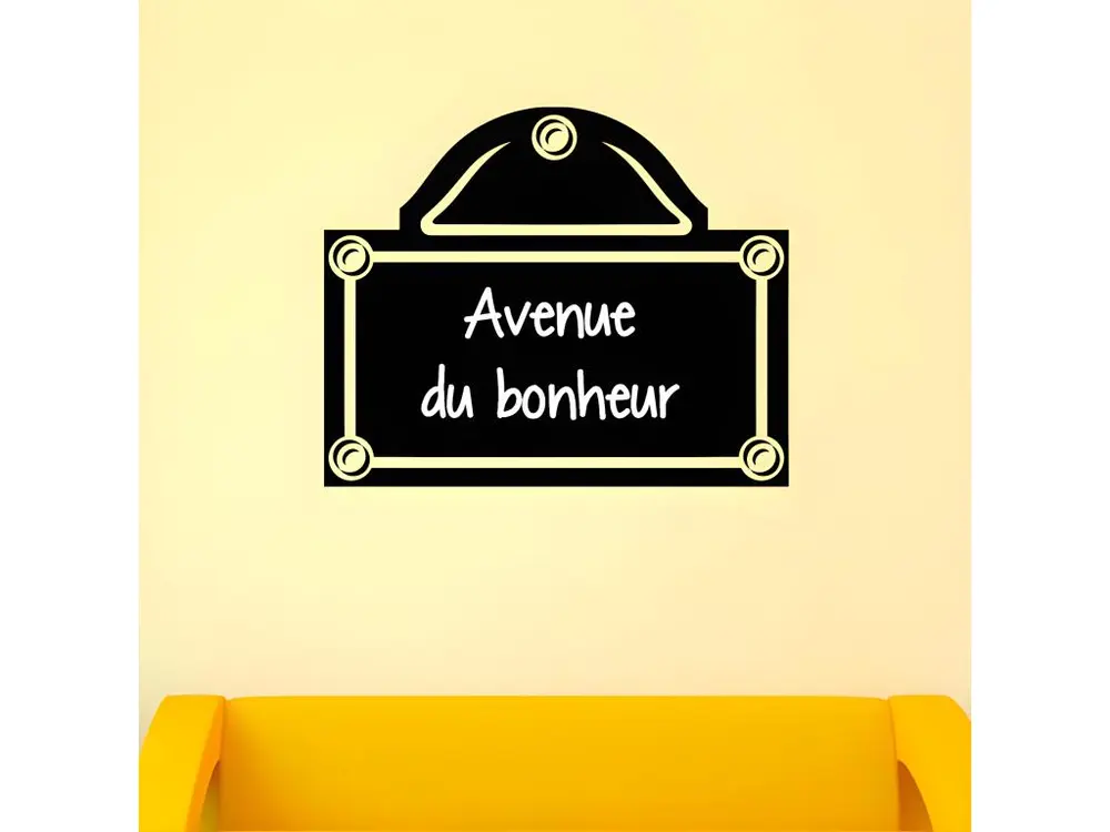 Sticker ardoise tableau noir - stickers muraux adhésif effaçable - PLAQUE DE RUE - 45x55cm