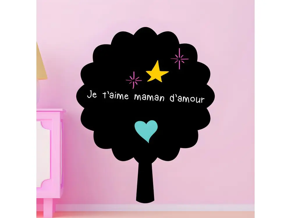 Sticker ardoise tableau noir - stickers muraux adhésif effaçable - ARBRE EN ARDOISE - 105x85cm