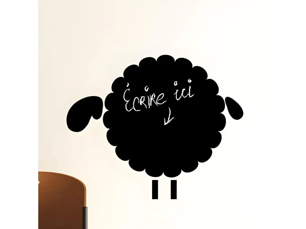 Sticker ardoise tableau noir - stickers muraux adhésif effaçable - MOUTONS 1 - 55x70cm