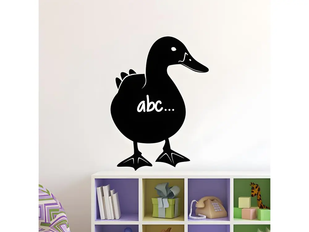 Sticker ardoise tableau noir - stickers muraux adhésif effaçable - SILHOUETTE CANARD - 110x80cm