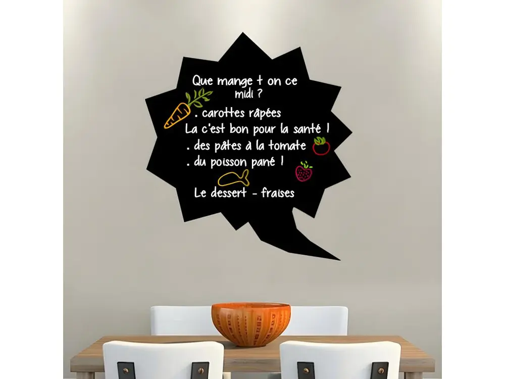 Sticker ardoise tableau noir - stickers muraux adhésif effaçable - BULLE ARTISTIQUE - 50x45cm