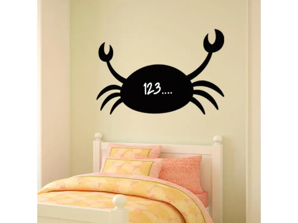 Sticker ardoise tableau noir - stickers muraux adhésif effaçable - SILHOUETTE CRABE - 45x80cm