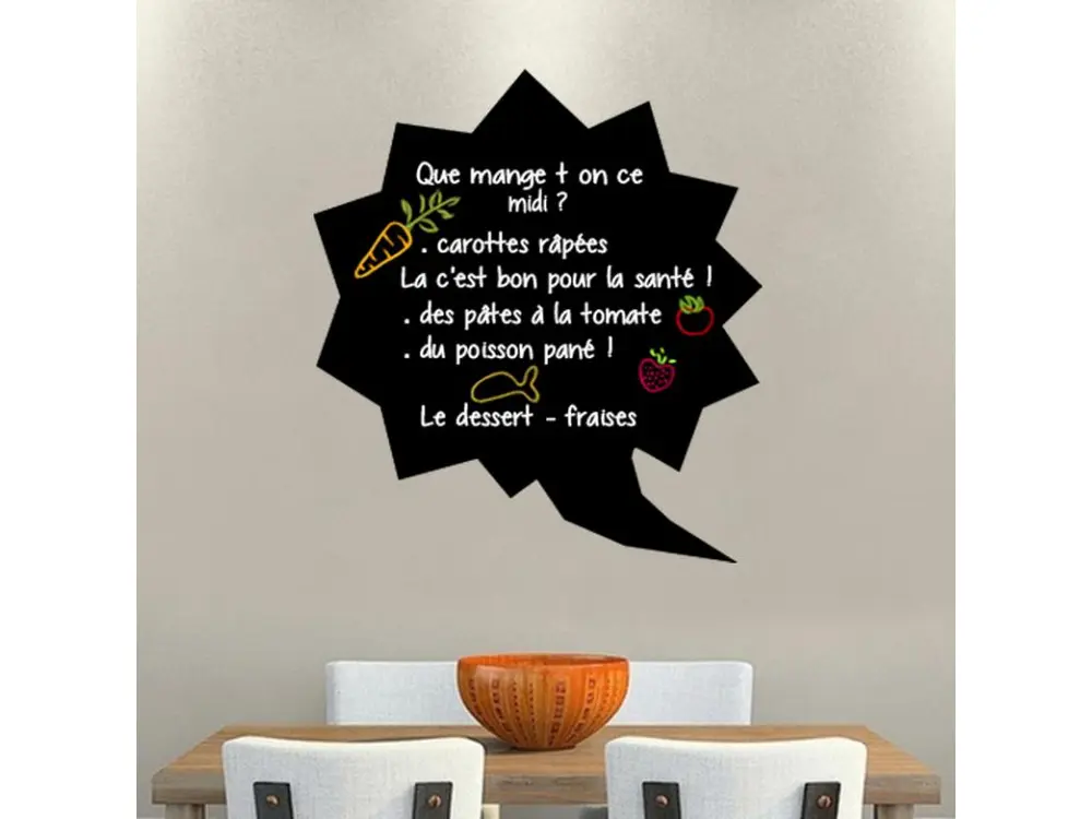 Sticker ardoise tableau noir - stickers muraux adhésif effaçable - BULLE ARTISTIQUE - 70x65cm