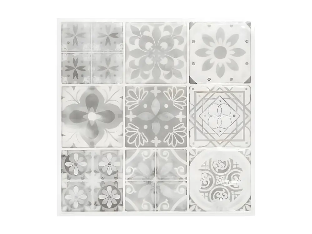 Lot de 2 Stickers Carrelage "Yto" 25x25cm Gris