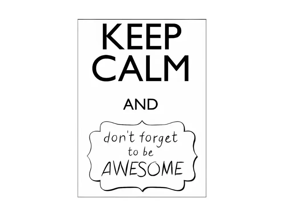 Sticker Mural Keep Calm "Awesome" 30x40cm Noir