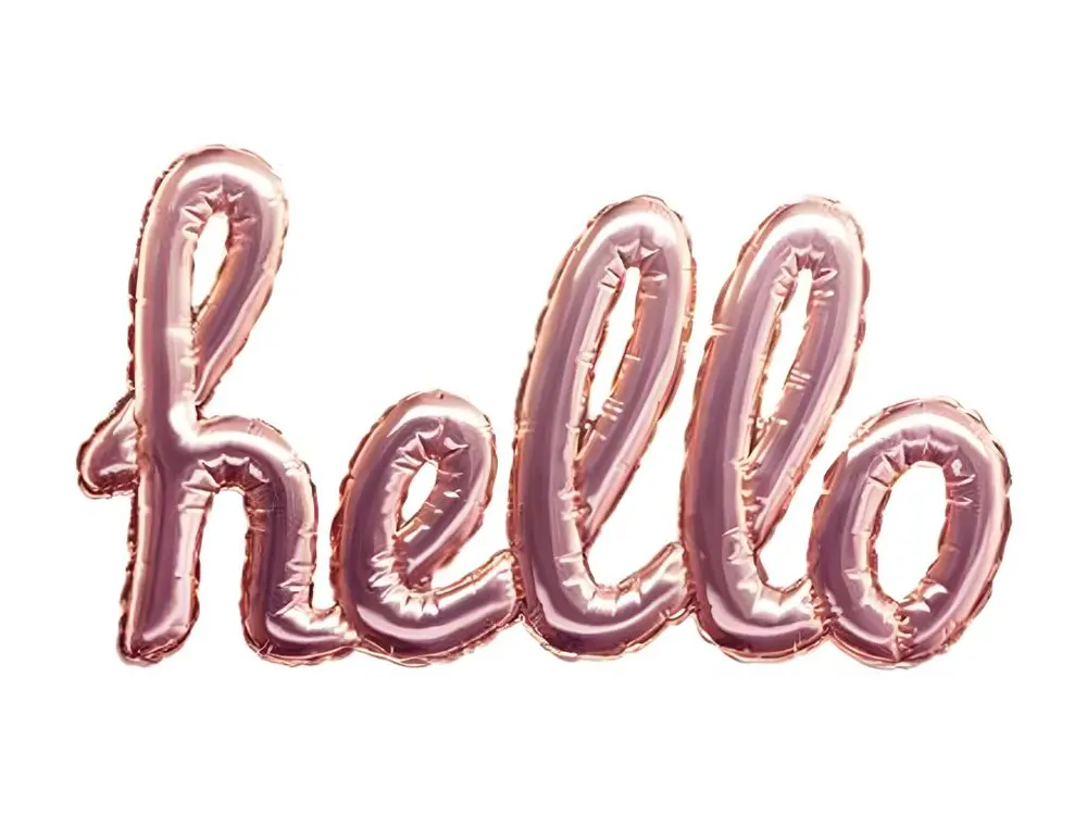 Sticker Ballon "Hello" 22x40cm Rose