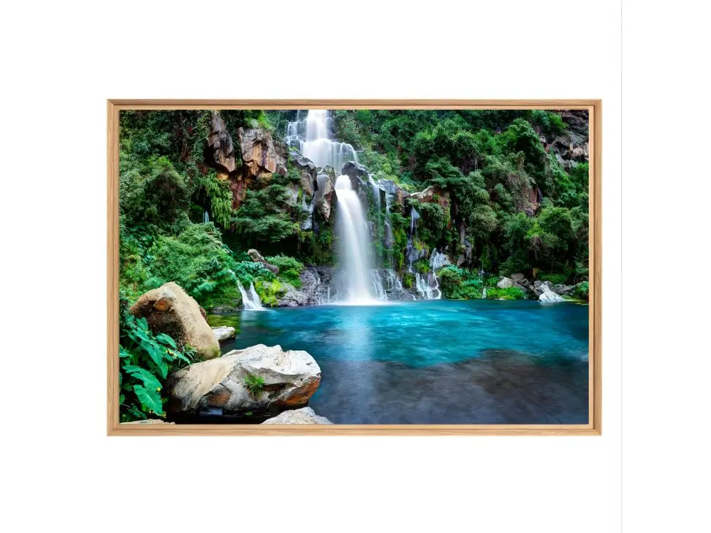 Tableau mural mat encadré cascade 65x97 cm