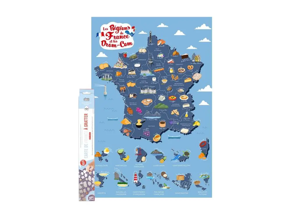 Poster à gratter Régions de France