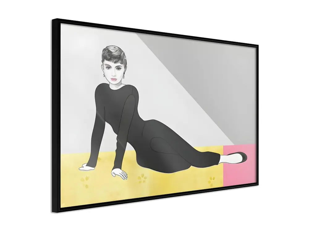 Affiche Murale Encadrée "Elegant Audrey" 60 x 40 cm Noir