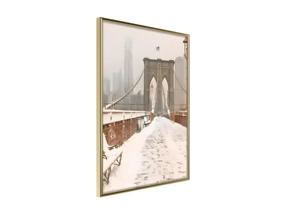 Affiche Murale Encadrée "Winter in New York" 30 x 45 cm Or