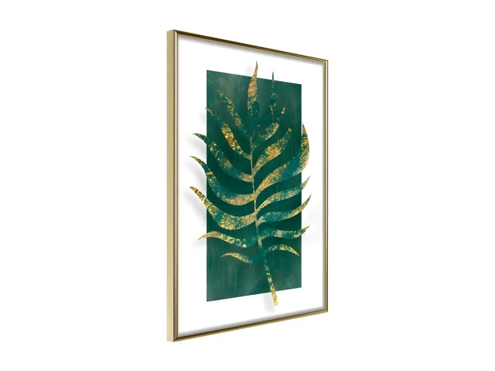 Affiche Murale Encadrée "Gilded Palm Leaf" 20 x 30 cm Or