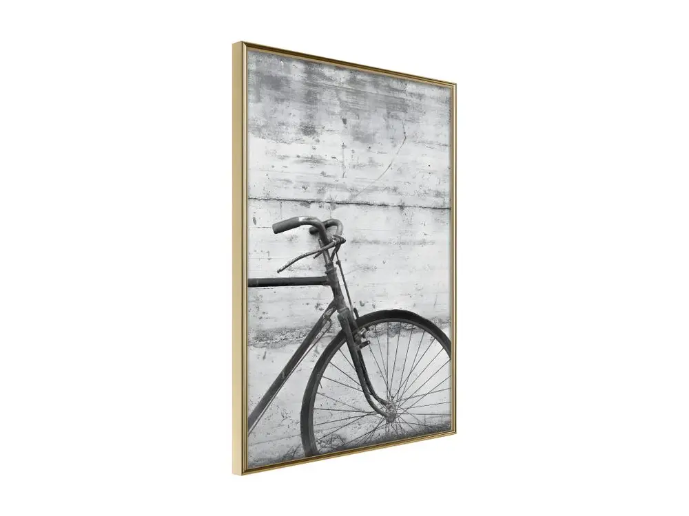 Affiche Murale Encadrée "Bicycle Leaning Against the Wall" 40 x 60 cm Or