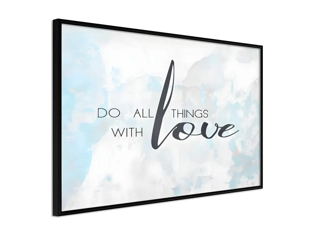 Affiche Murale Encadrée "With Love" 30 x 20 cm Noir