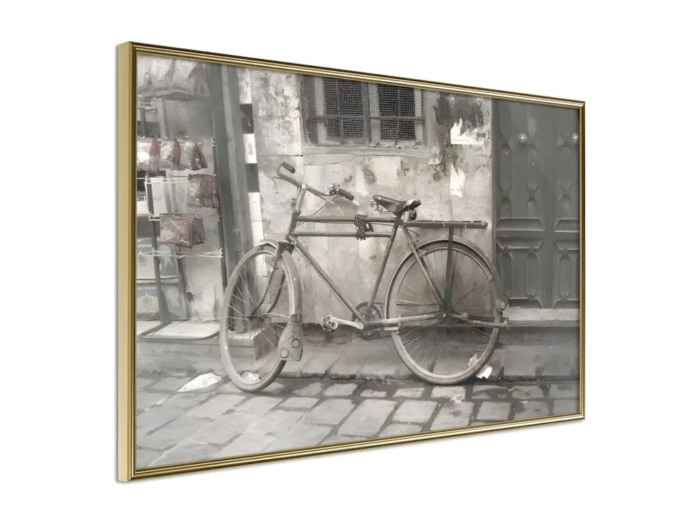 Affiche Murale Encadrée "Old Bicycle" 45 x 30 cm Or