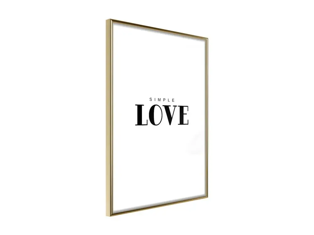 Affiche Murale Encadrée "Simple Love" 40 x 60 cm Or