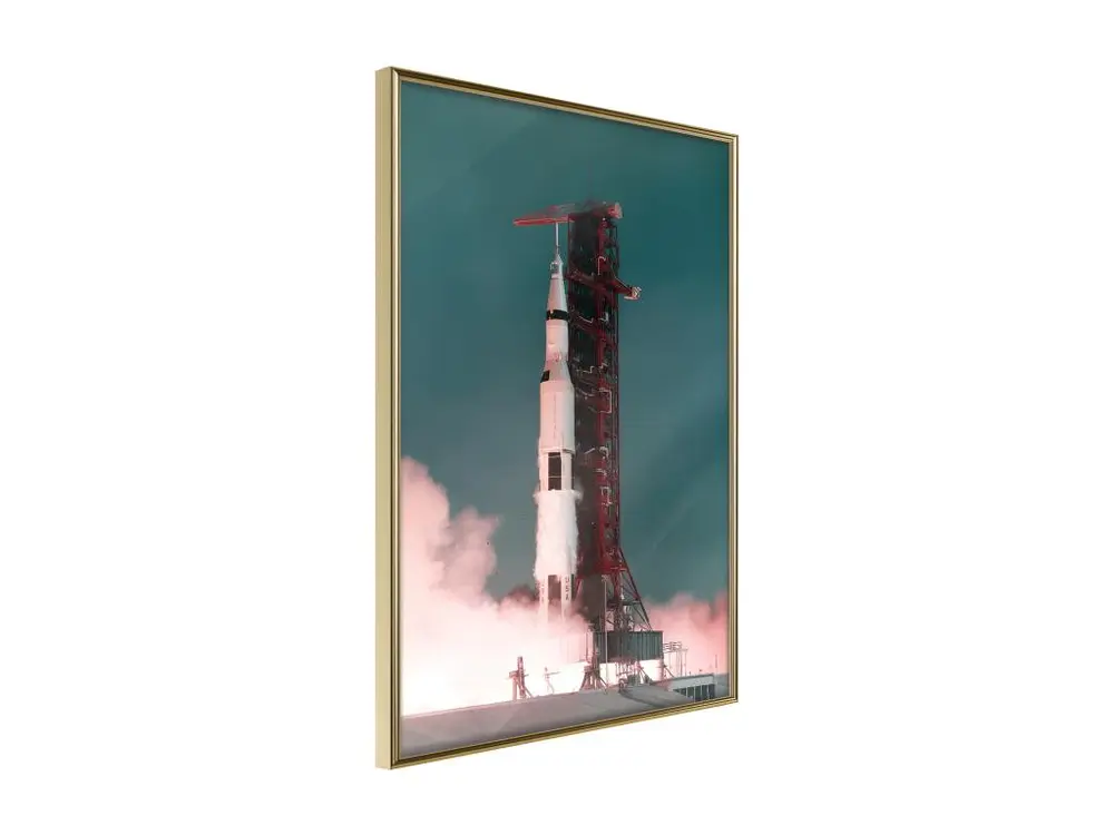 Affiche Murale Encadrée "Launch into the Unknown" 30 x 45 cm Or