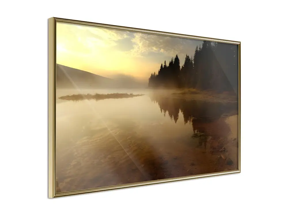 Affiche Murale Encadrée "Fog Over the Water" 90 x 60 cm Or