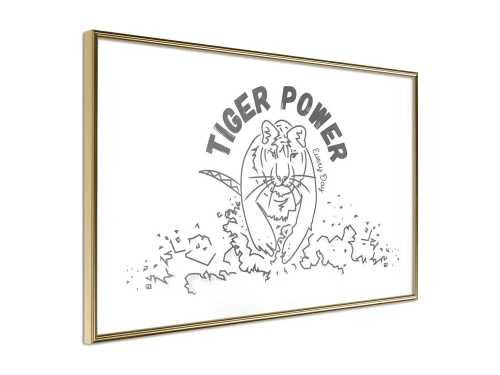 Affiche Murale Encadrée "Inner Tiger" 45 x 30 cm Or