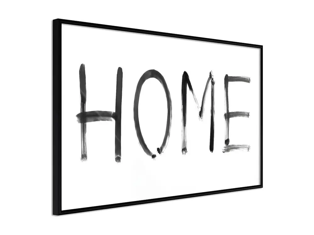 Affiche Murale Encadrée "Simply Home Horizontal" 90 x 60 cm Noir