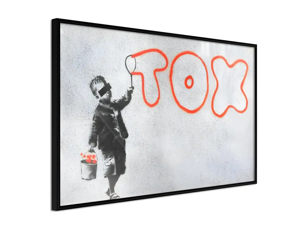 Affiche Murale Encadrée "Banksy Tox" 90 x 60 cm Noir