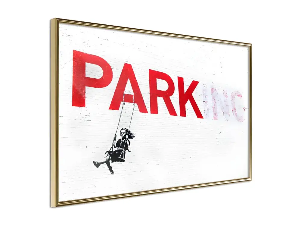 Affiche Murale Encadrée "Banksy Parking" 60 x 40 cm Or