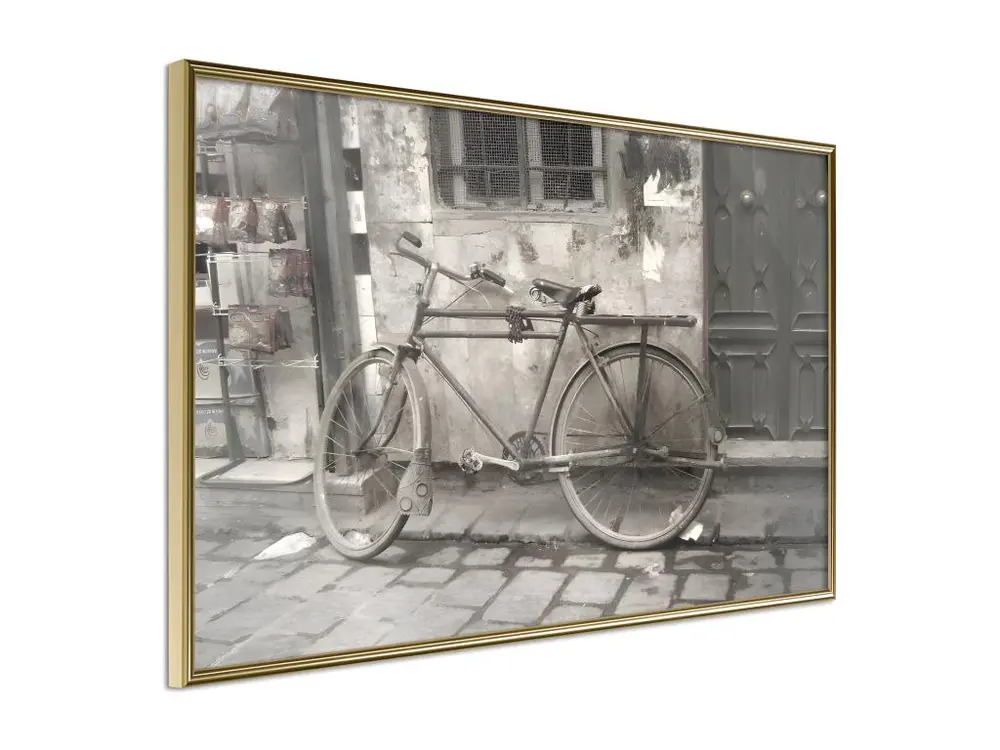 Affiche Murale Encadrée "Old Bicycle" 60 x 40 cm Or