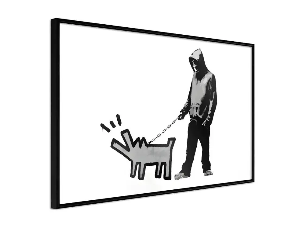 Affiche Murale Encadrée "Banksy Choose Your Weapon" 45 x 30 cm Noir