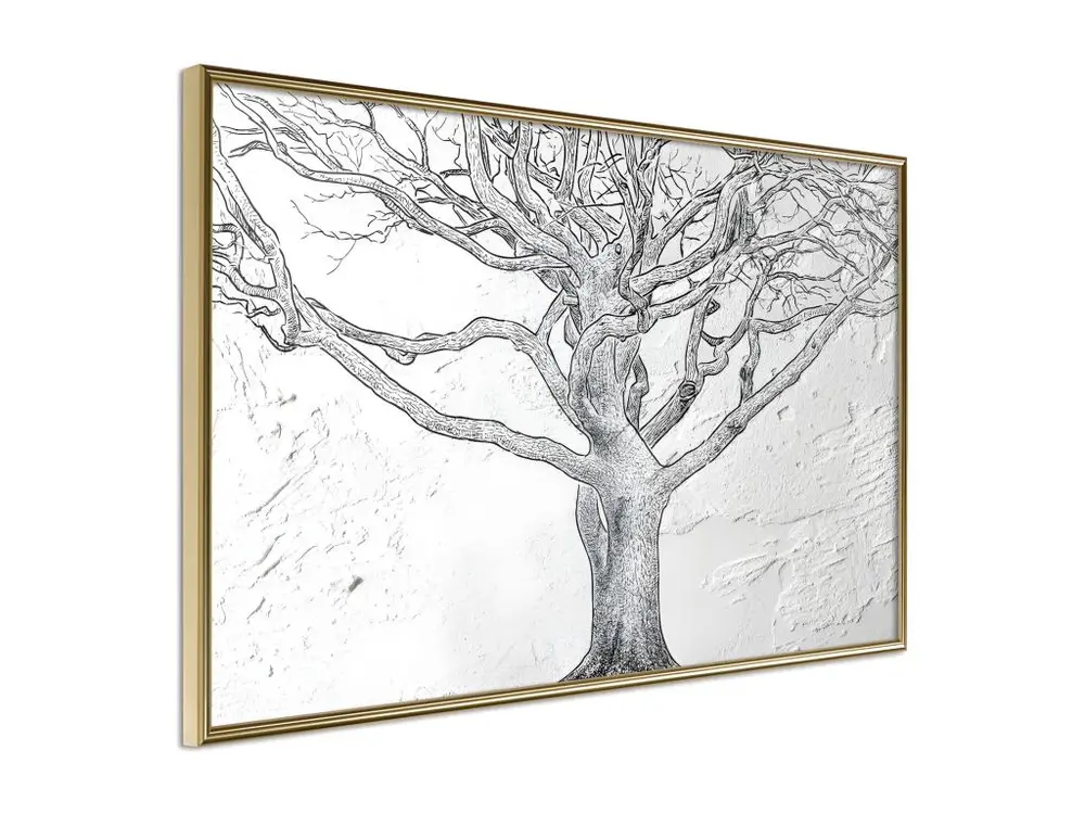 Affiche Murale Encadrée "Tangled Branches" 30 x 20 cm Or