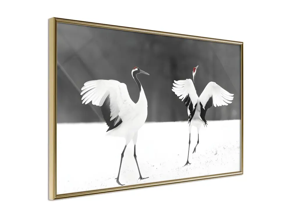 Affiche Murale Encadrée "Bird Date" 60 x 40 cm Or