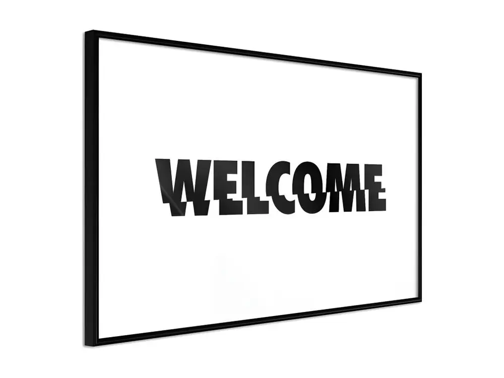 Affiche Murale Encadrée "Welcome" 45 x 30 cm Noir