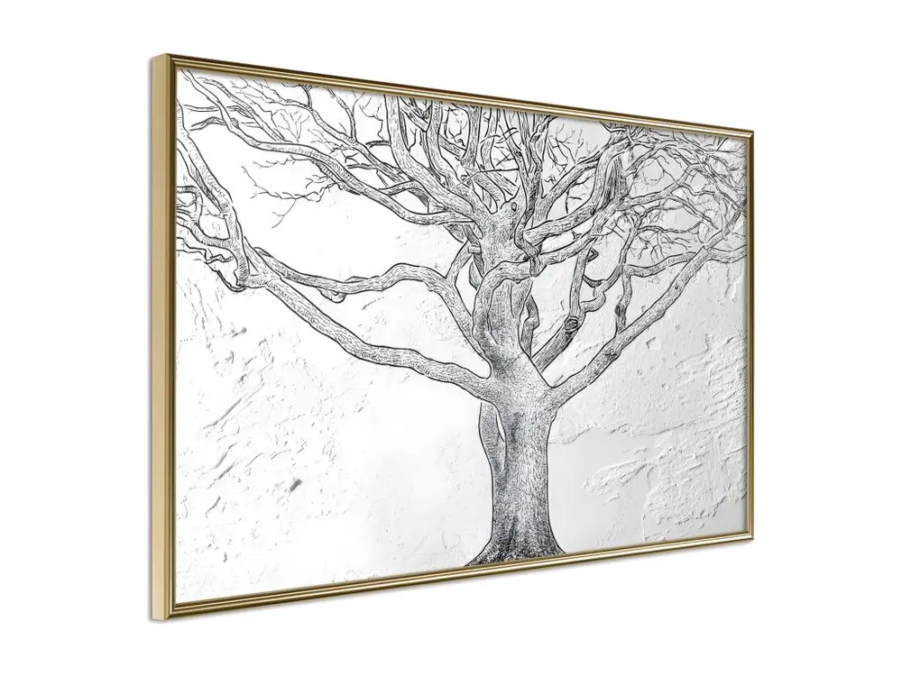 Affiche Murale Encadrée "Tangled Branches" 60 x 40 cm Or