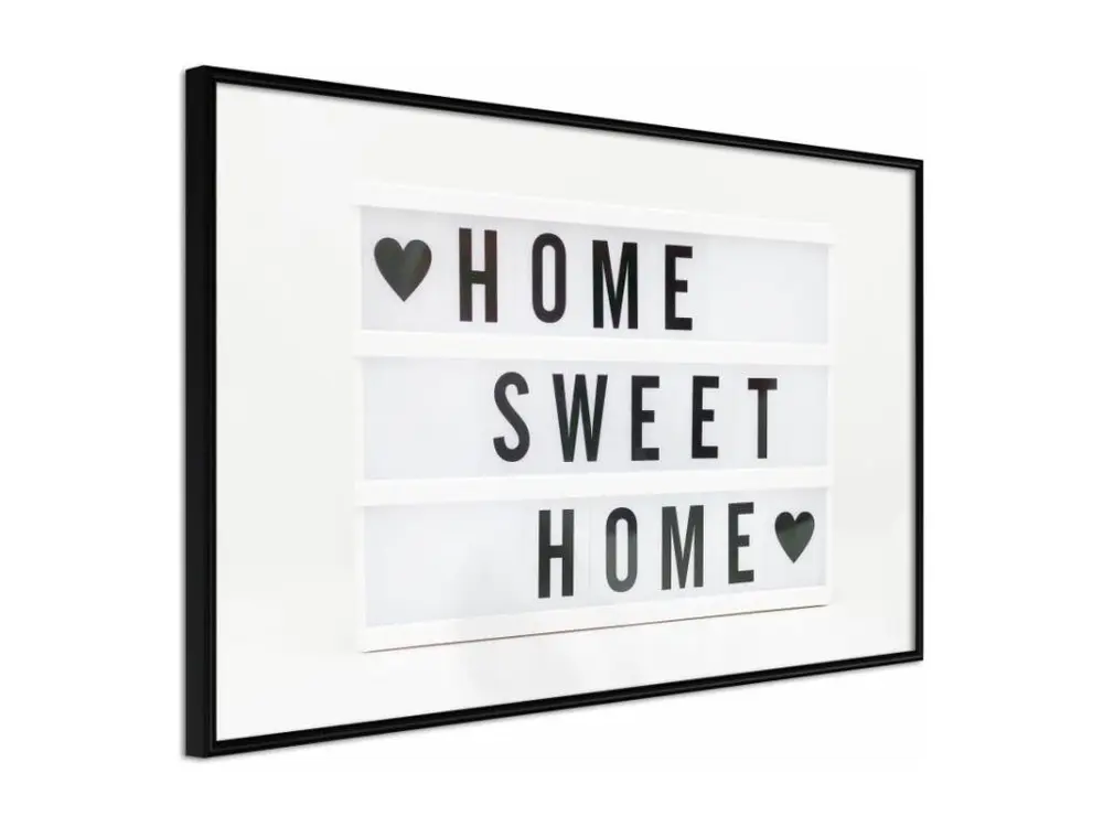 Affiche Murale Encadrée "There is No Place Like Home" 60 x 40 cm Noir