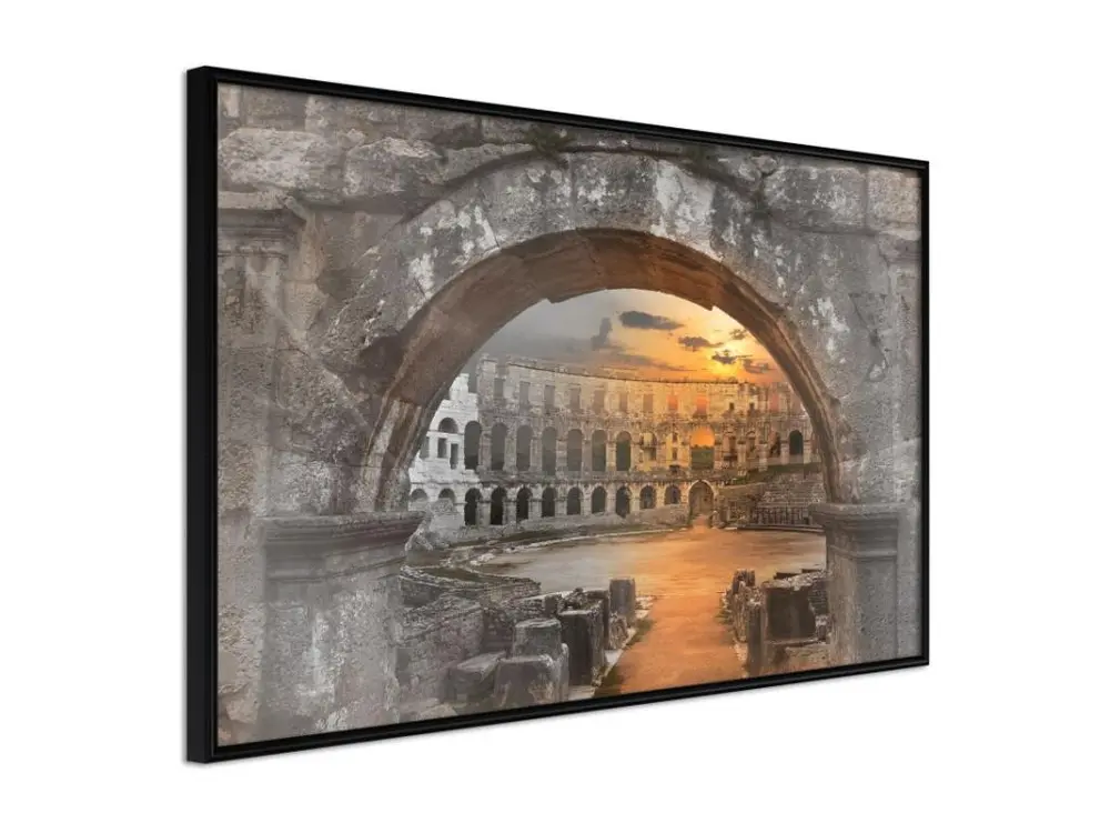 Affiche Murale Encadrée "Sunset in the Ancient City" 90 x 60 cm Noir