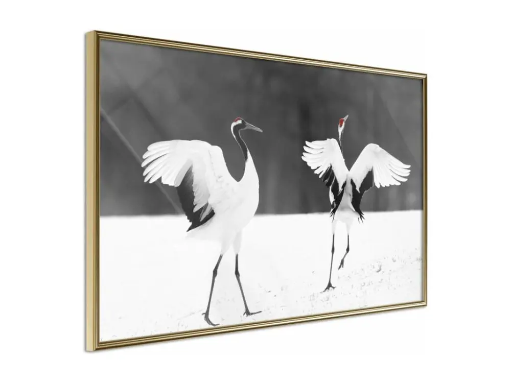 Affiche Murale Encadrée "Bird Date" 90 x 60 cm Or