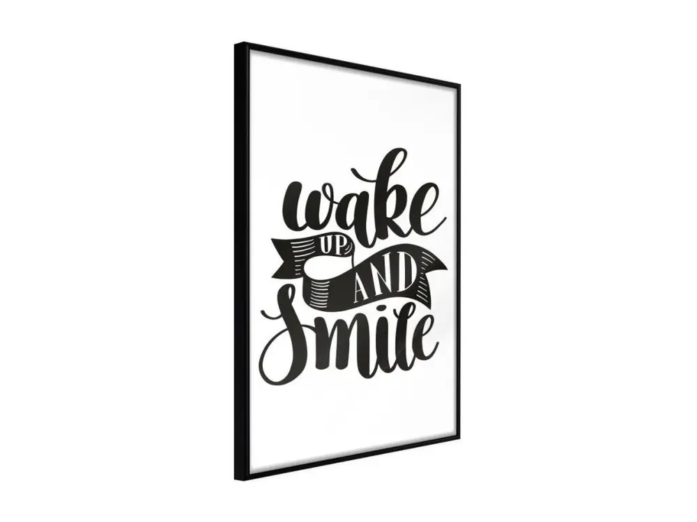 Affiche Murale Encadrée "Wake Up" 20 x 30 cm Noir