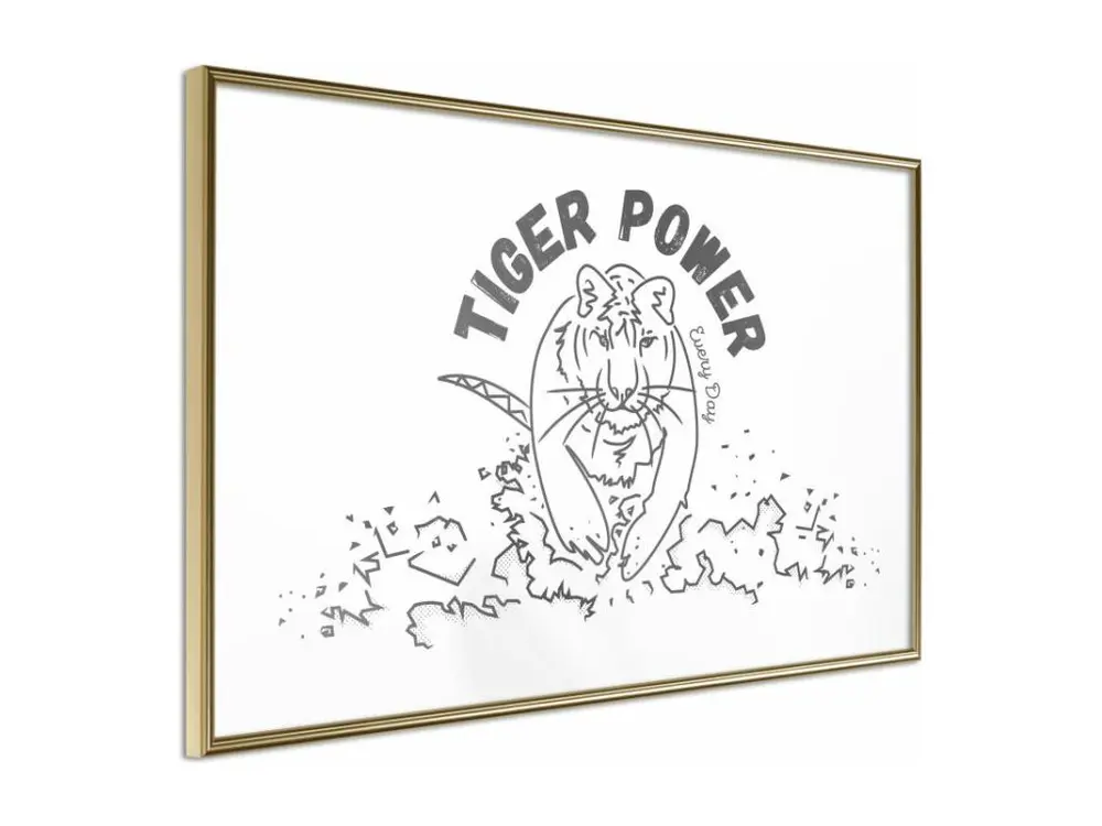 Affiche Murale Encadrée "Inner Tiger" 30 x 20 cm Or