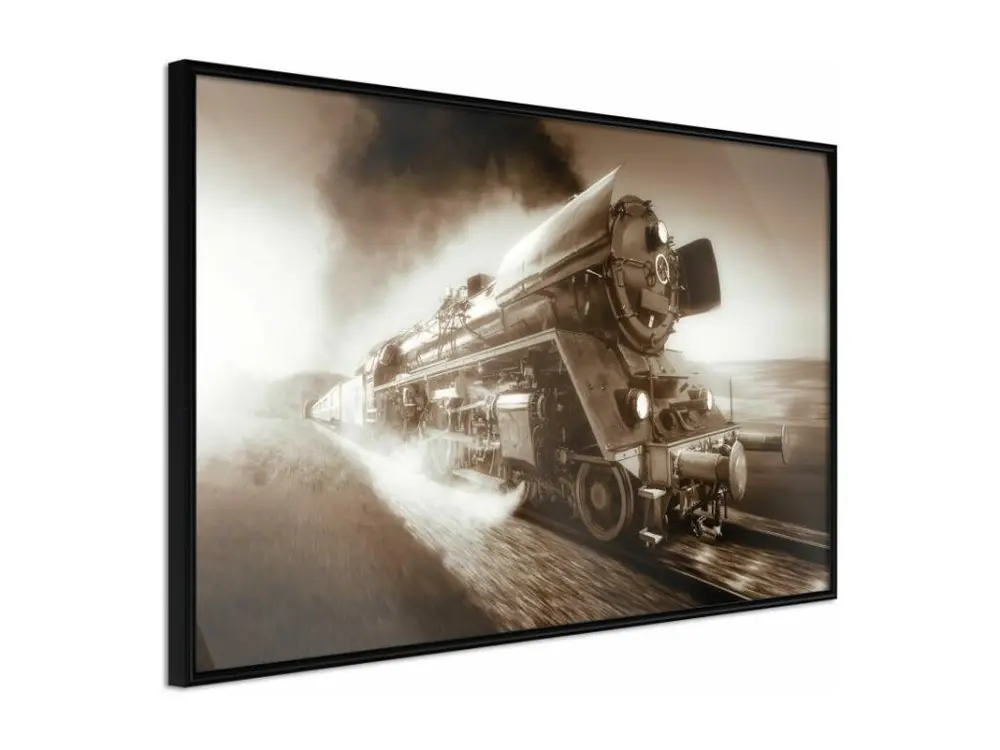 Affiche Murale Encadrée "Steam and Steel" 60 x 40 cm Noir