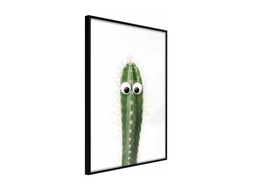 Affiche Murale Encadrée "Funny Cactus I" 40 x 60 cm Noir