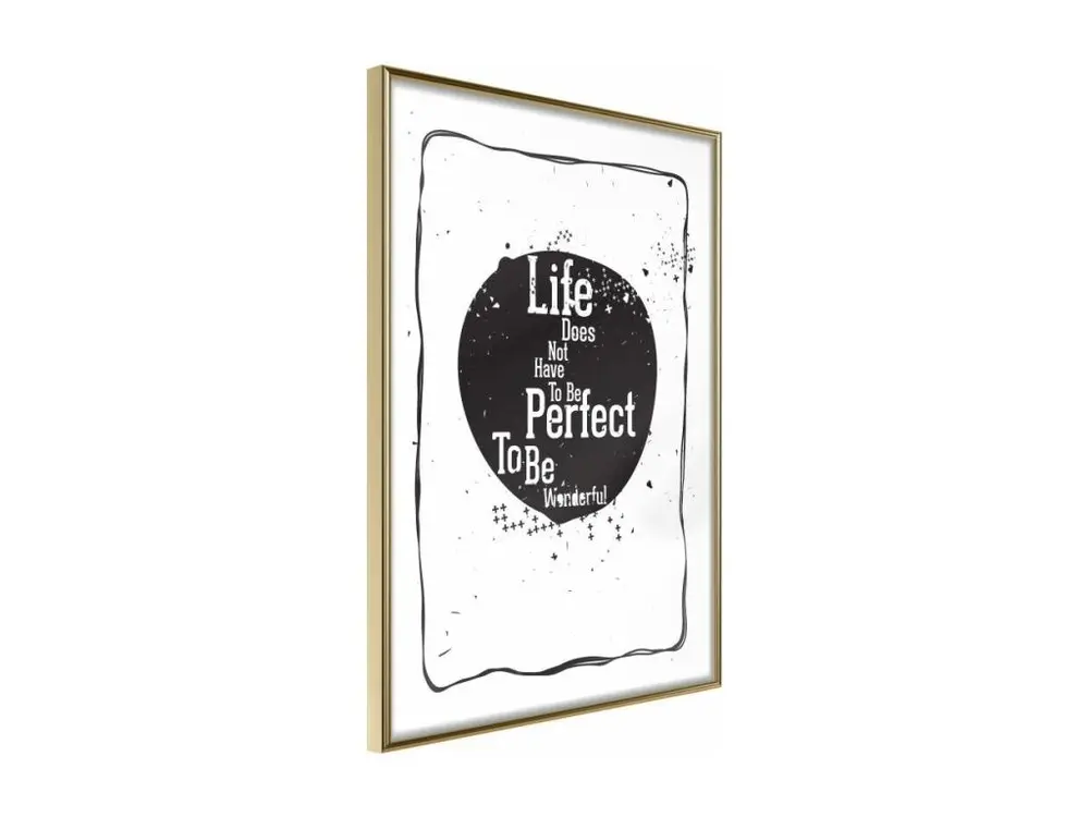 Affiche Murale Encadrée "Life" 30 x 45 cm Or