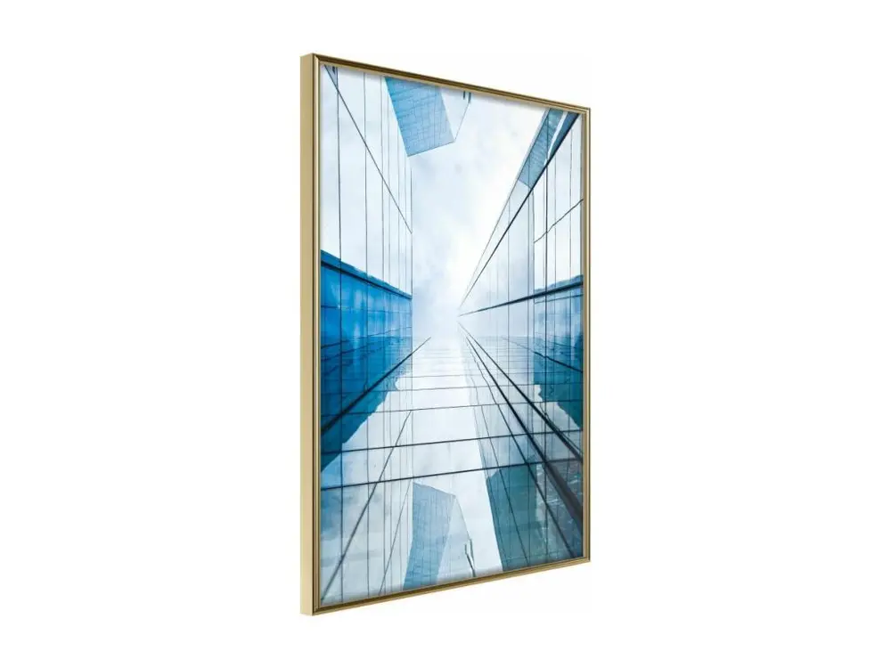 Affiche Murale Encadrée "Steel and Glass Blue" 20 x 30 cm Or