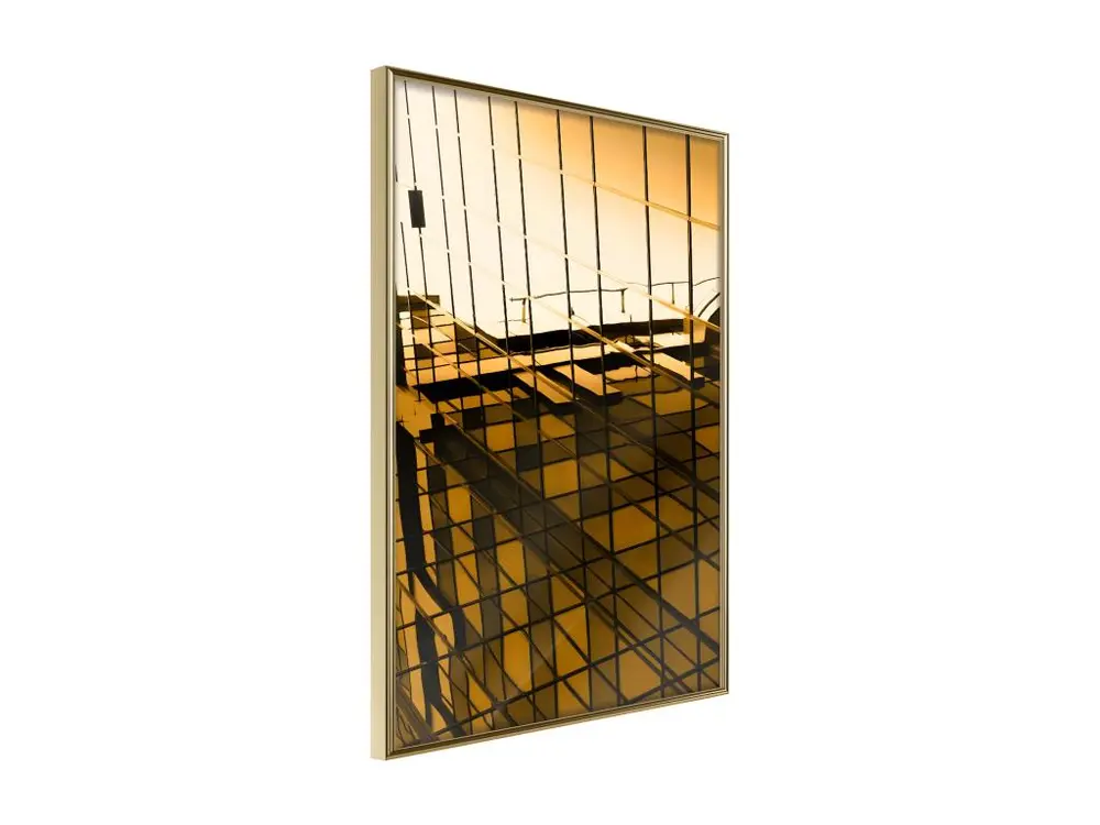 Affiche Murale Encadrée "Steel and Glass Yellow" 30 x 45 cm Or