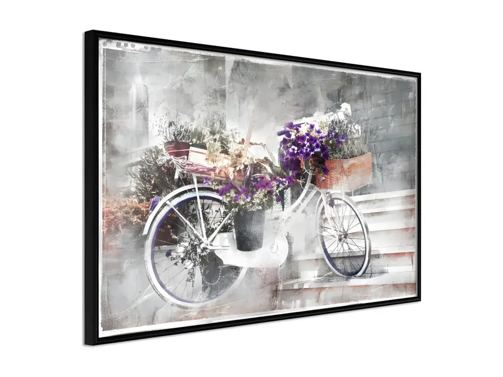 Affiche Murale Encadrée "Flower Delivery" 30 x 20 cm Noir