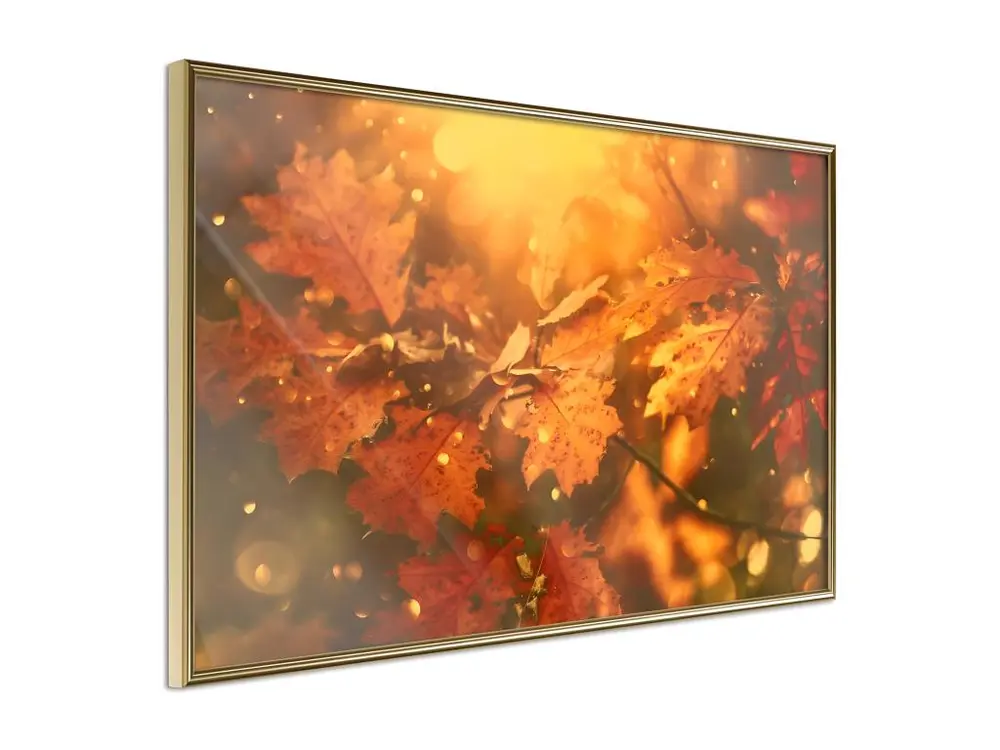 Affiche Murale Encadrée "Golden Autumn" 45 x 30 cm Or