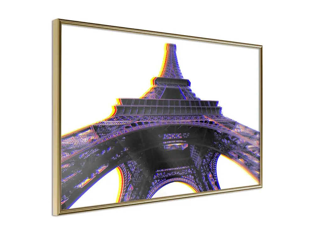 Affiche Murale Encadrée "Symbol of Paris Purple" 90 x 60 cm Or