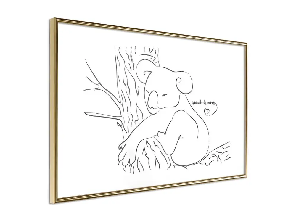 Affiche Murale Encadrée "Resting Koala" 30 x 20 cm Or