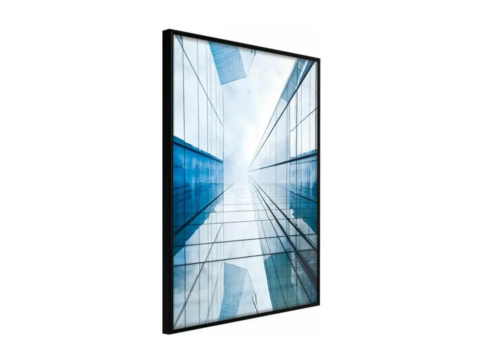 Affiche Murale Encadrée "Steel and Glass Blue" 40 x 60 cm Noir